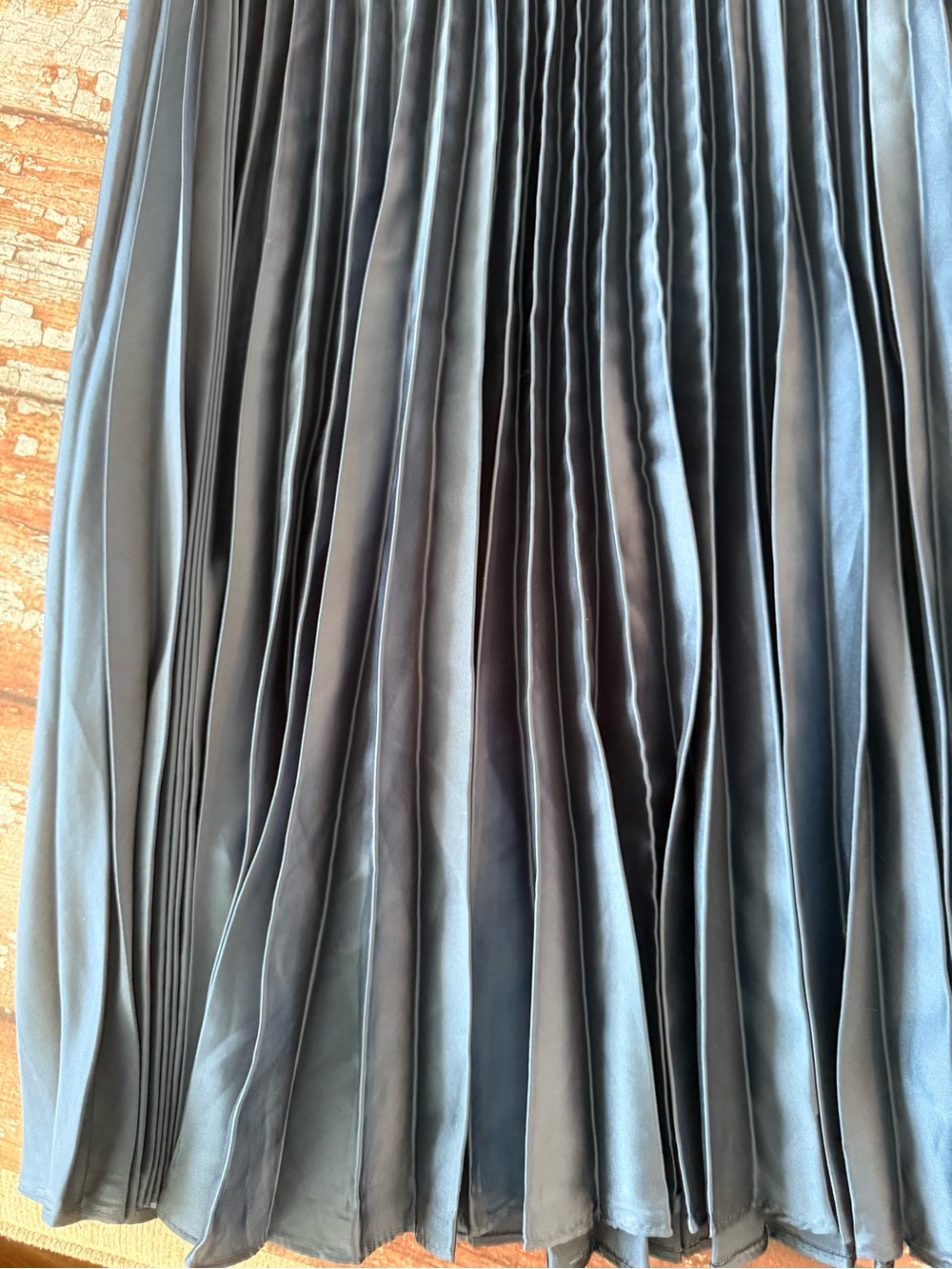 Zara Navy Pleated Midi Skirt Size XS - Picture 2 of 6